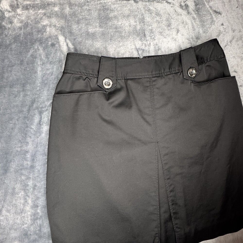 White House Black Market Skirt 4 Black Cotton Rayon Spandex Very Good Pre-Owned - Picture 4 of 11